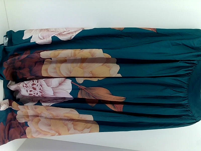 Floral Green Pull-On Skirt by Modatex Small denim skirt durable