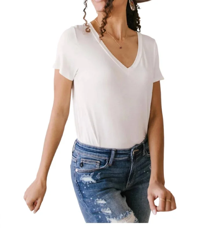 Boyfriend Fit Bodysuit In White Elegant Bodysuit with Chiffon
