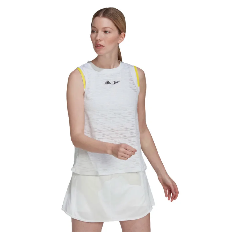Adidas London Match White Womens Tennis Tank one shoulder tank