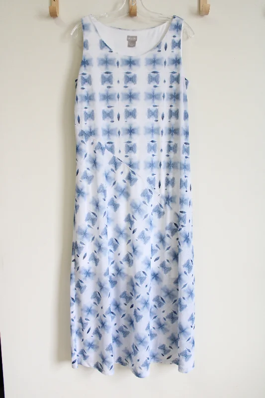 Chico's Blue White Dress | 1 (M/8) Tunics Fall fleece