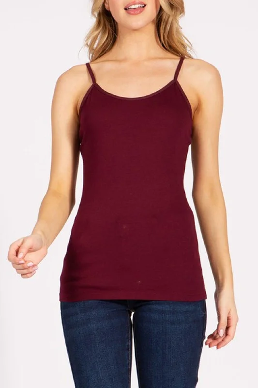 Womens Solid Color Spaghetti Strap Camisole Tank Top white tank top