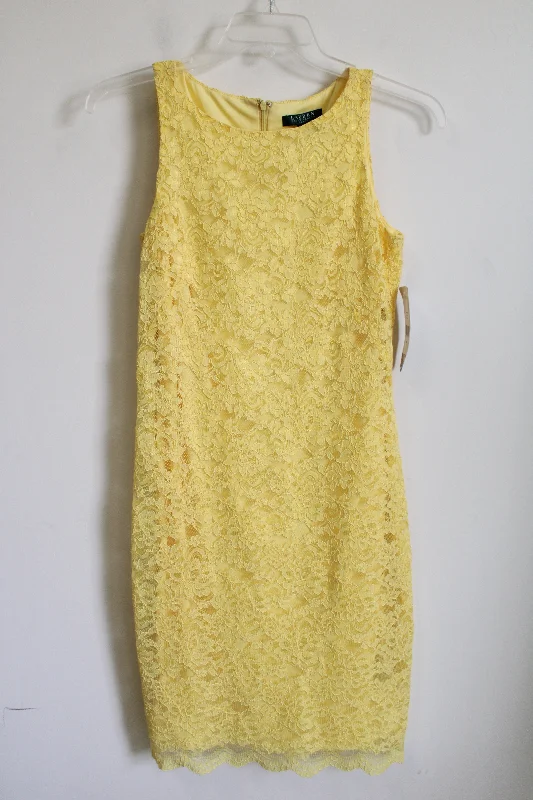 NEW Ralph Lauren Yellow Lace Dress | 6 Tunics Velvet soft