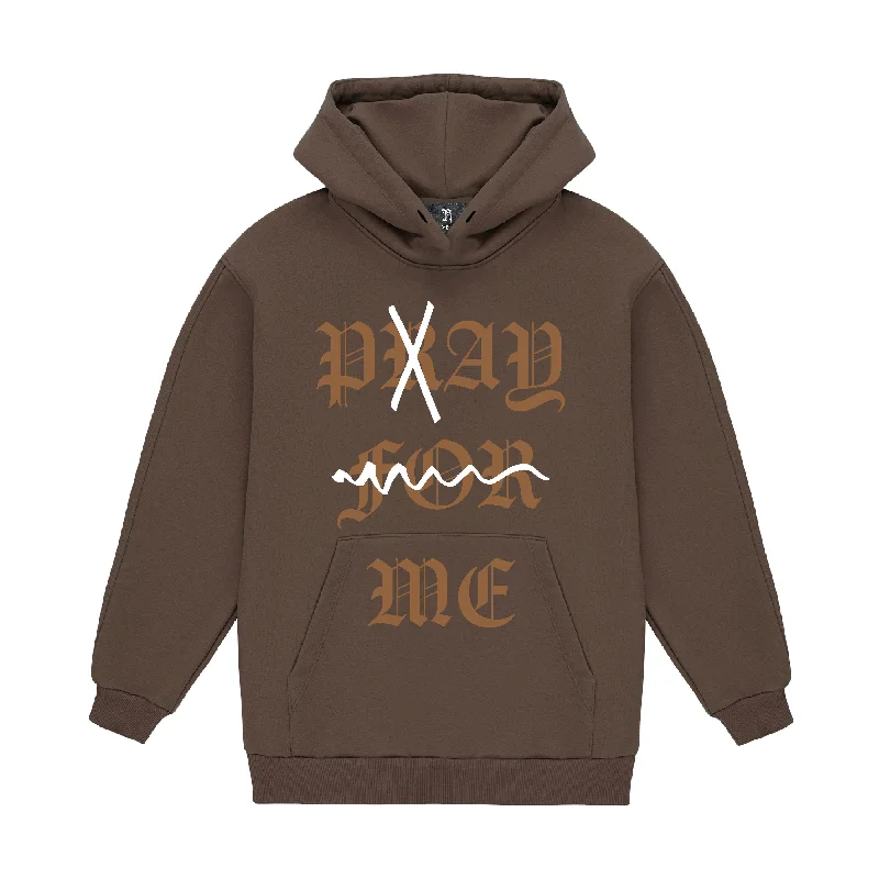 November reine (Brown “Pray hoodie) Hoodie with Earth Tones Natural Calm