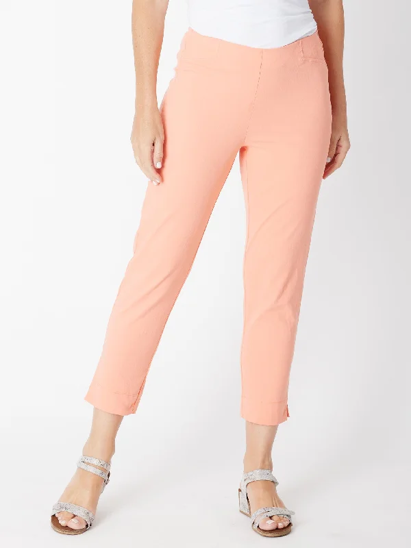 7/8 Slim Cottolen Stretch Pull on Pant -  Coral 24152 - S Fashionable Jogger Pants