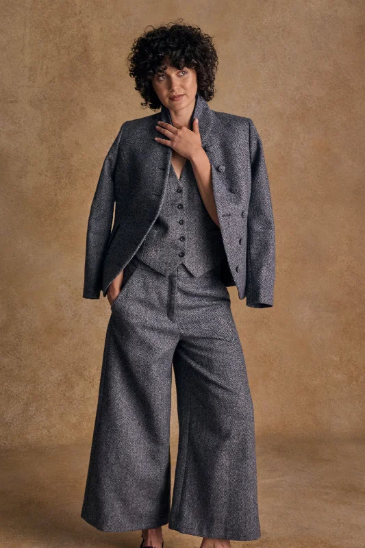 Nicole Tweed Jacket - Denim Herringbone Rayon Fabric Velvet Fabric Corduroy Fabric
