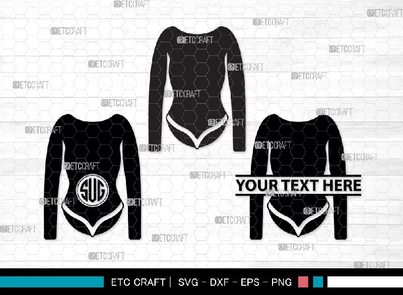 Womens Swimsuit Monogram, Womens Swimsuit Silhouette, Swimwear Svg, Long Sleeve Bodysuit Svg, Girl Swimsuit Svg, Bathing Suit Svg, Stylish Swimsuit Svg, Womens Swimsuit Svg, SB00001 Stylish Faux Leather Bodysuit