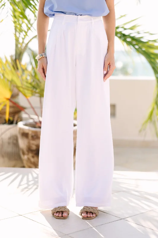 Just Dreaming White Linen Pants Casual Sweatpants Style