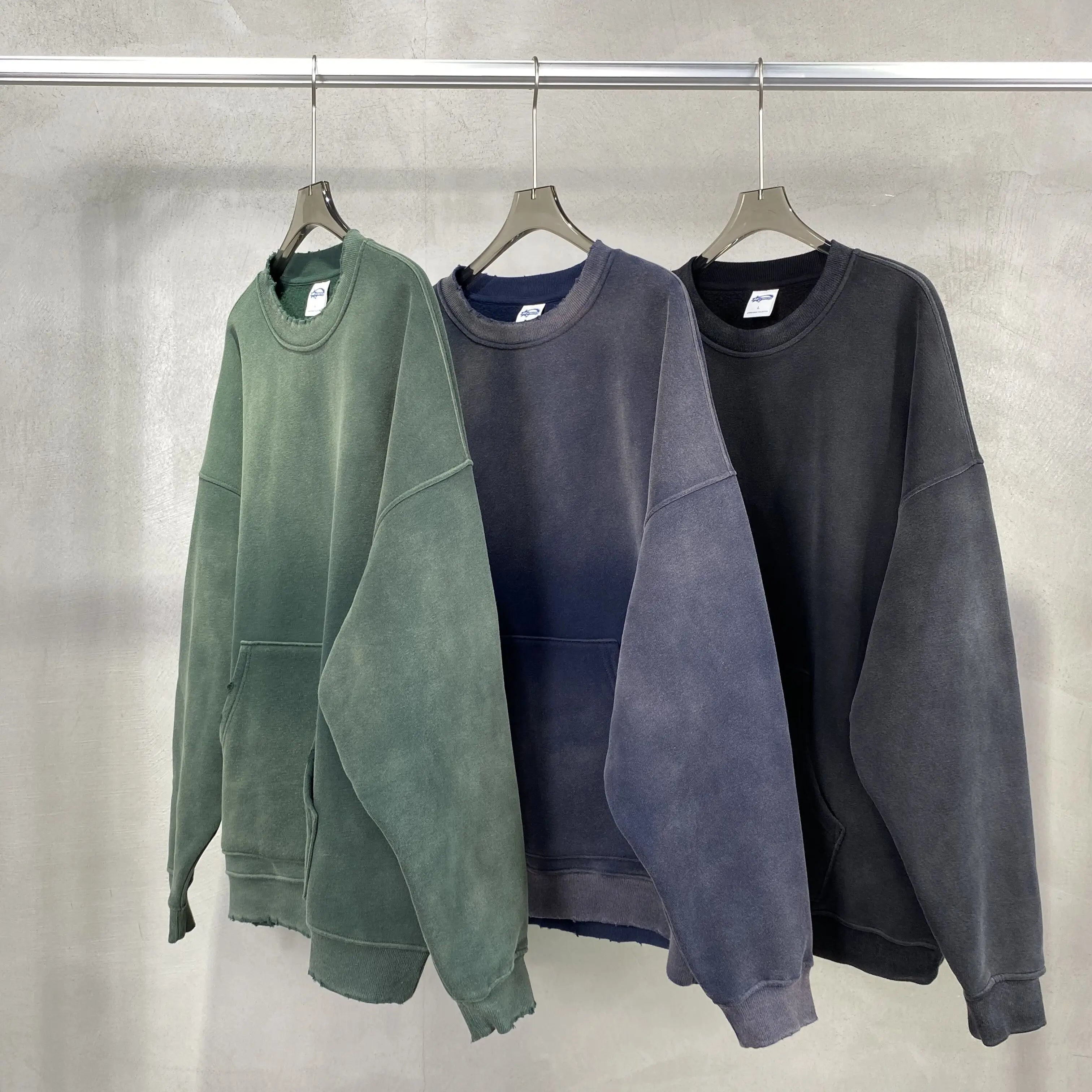 Spray-Dyed Crewneck Sweater Terry Terry Cloth Terry Knit