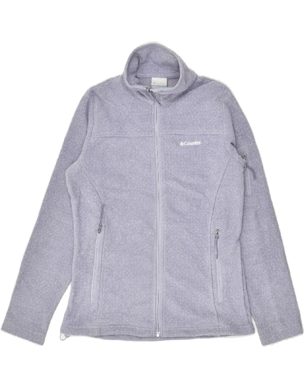 COLUMBIA Womens Fleece Jacket UK 10 Small Blue Polyester Cotton Jacket Linen Jacket Terry Jacket