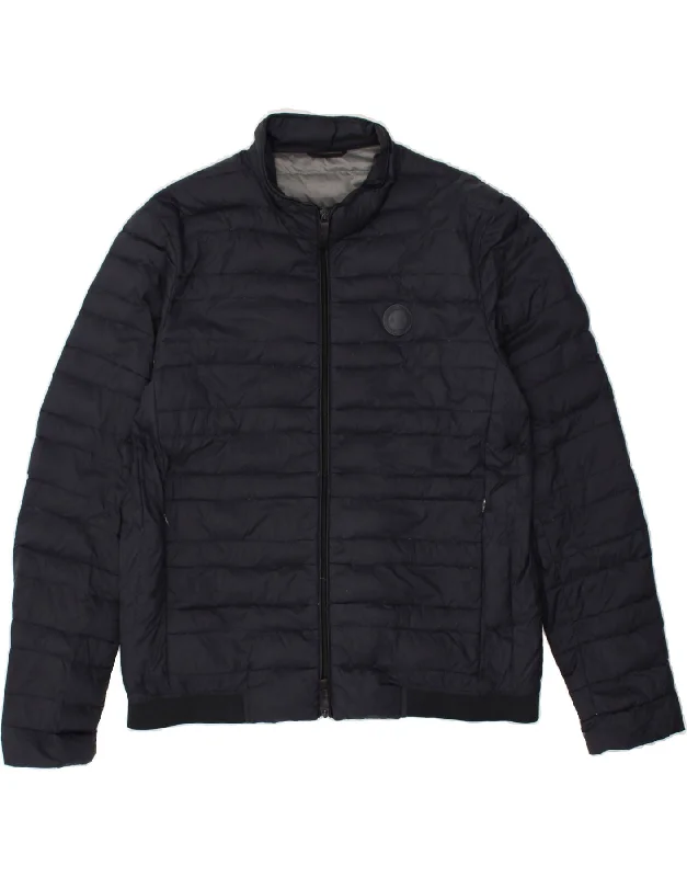 ARMANI EXCHANGE Womens Padded Jacket UK 18 XL Navy Blue Polyamide Front Pockets Side Pockets Patch Pockets