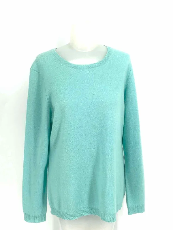 Charter Club Luxury Women's Blue Crew Cashmere Size S Sweater Welt Pockets Slit Pockets Flap Pockets