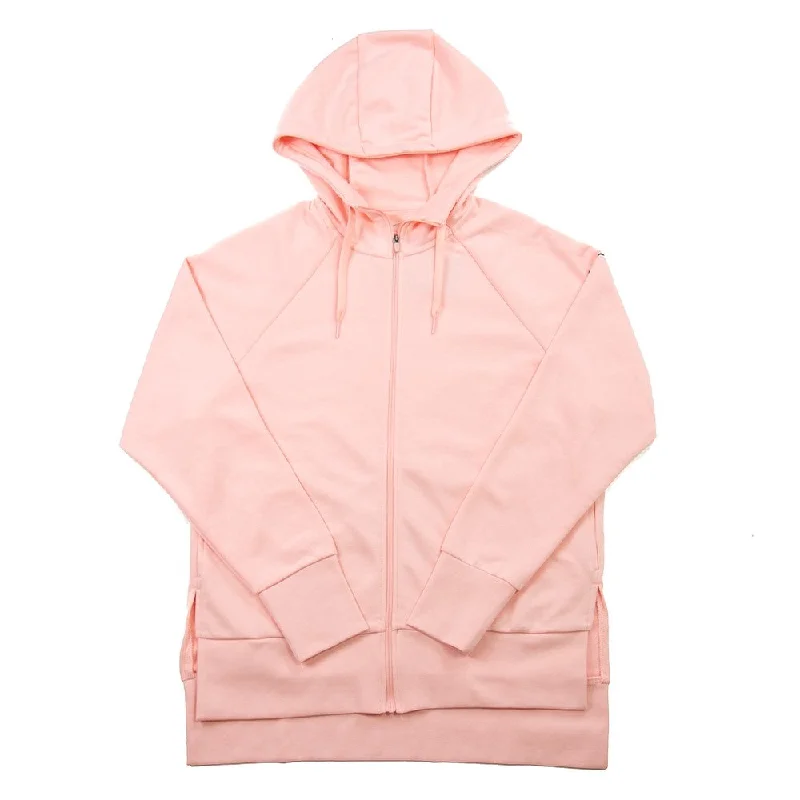 Funnel Neck Zip-Up Hoodie (Pink) Hoodie with Metallic Shiny Futuristic