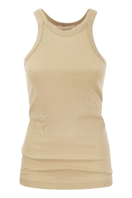 NASTIE - Silk-blend jersey tank top soft pink tank