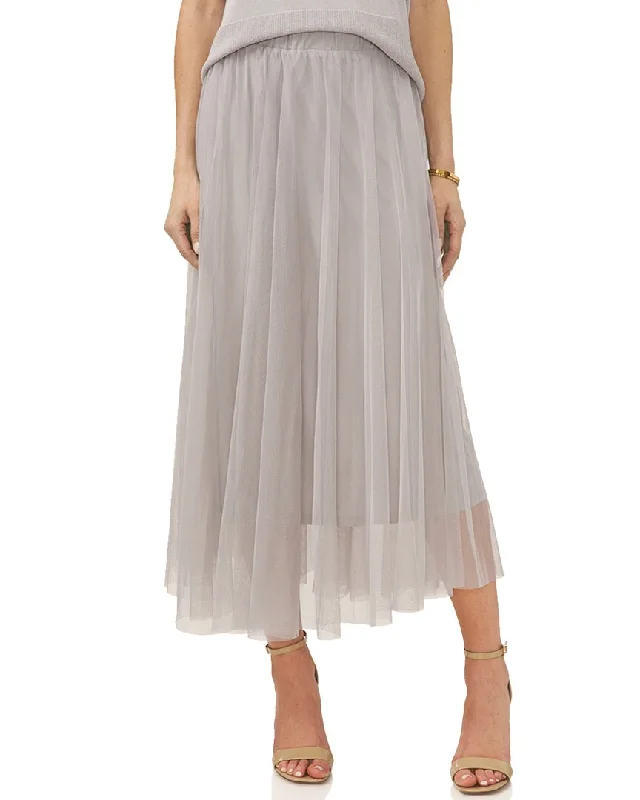 Vince Camuto Mesh Midi Skirt leather skirt refined
