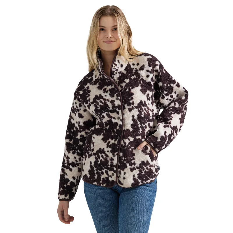 Wrangler Ladies Sherpa Snap Jacket 112356667 Hoodie Zip-Up Jacket Button-Up Jacket