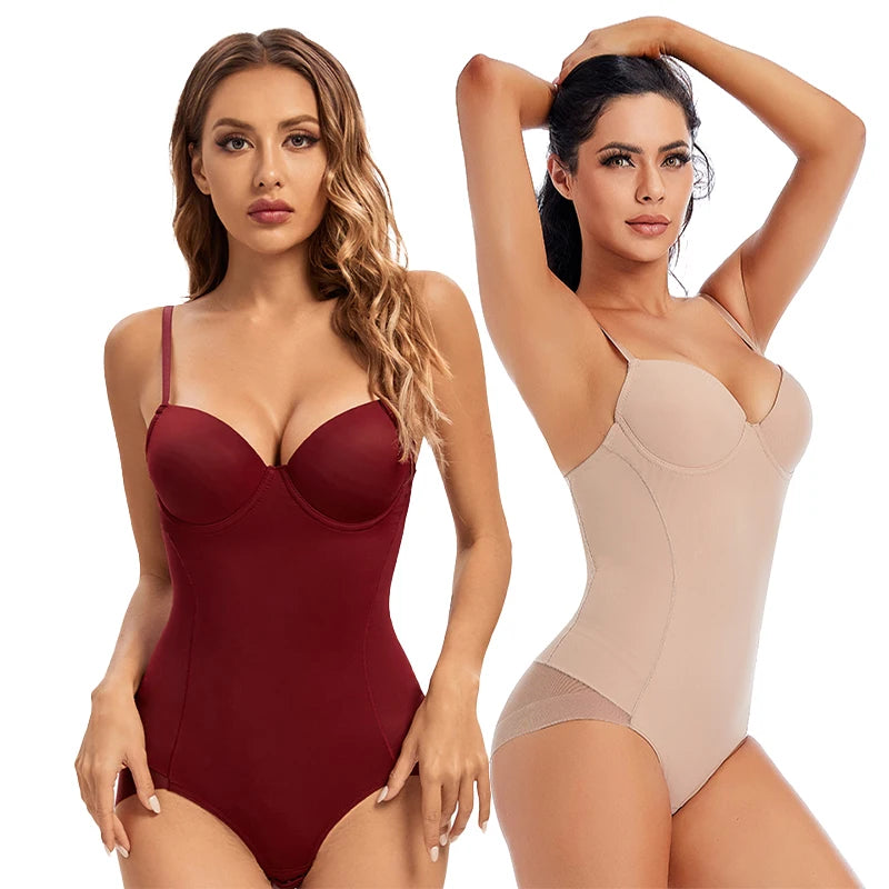 Underwire White Bodysuit Women Shapers Stretch Solid Color Silky Underwear Bodysuits Shapewear Fashionable Slim Fit Bodysuit