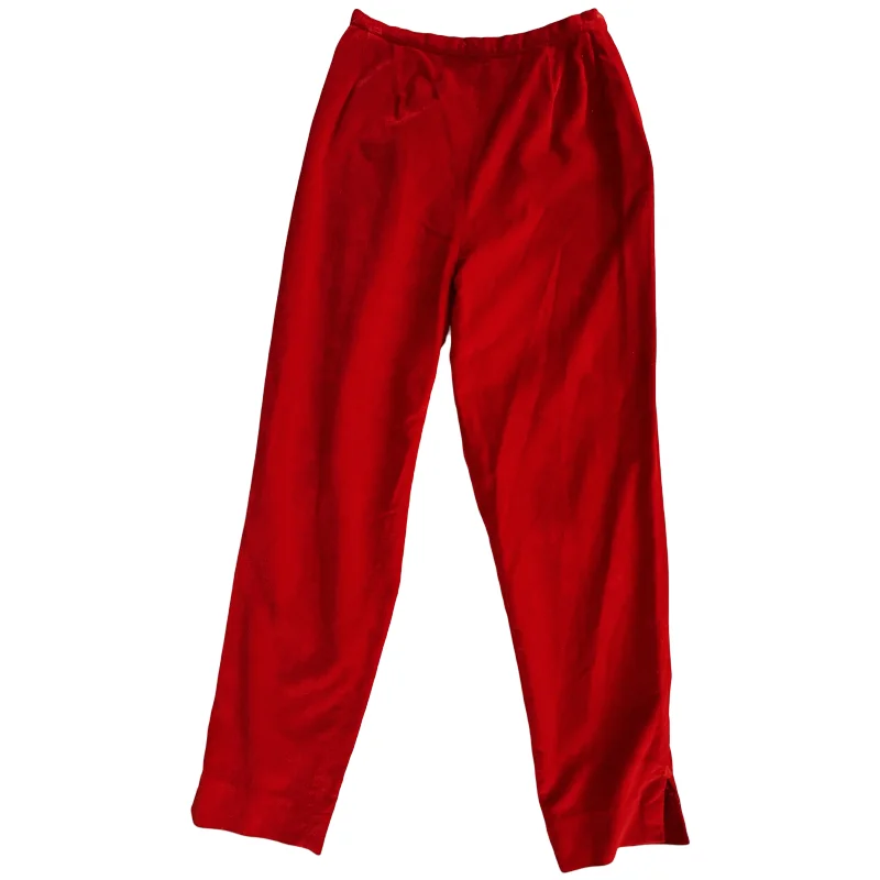 Vintage 60s Red Velvet Rise Rise Pants Soft Wool Pants