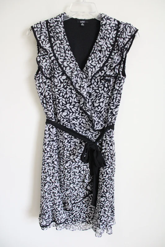 MSK Black Wrap Leaf Dress | 12 Tunics Versatile functional