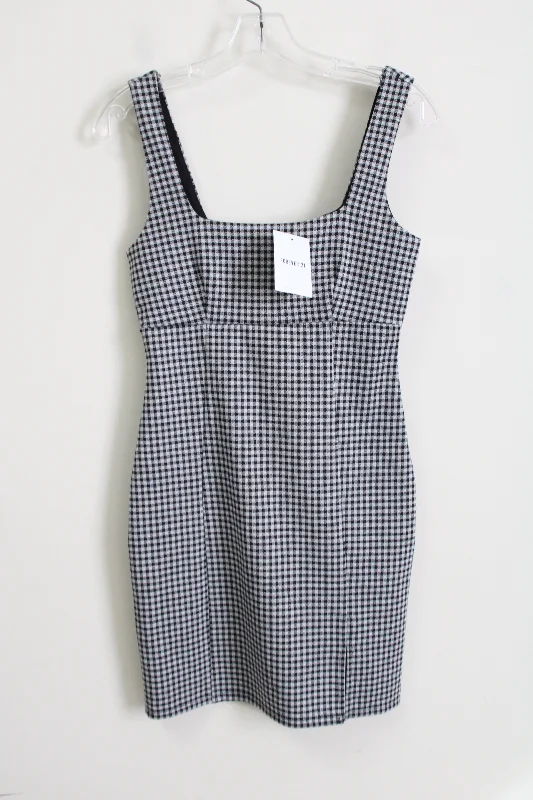 NEW Forever 21 Black White Plaid Dress | S Shift Classic Vintage