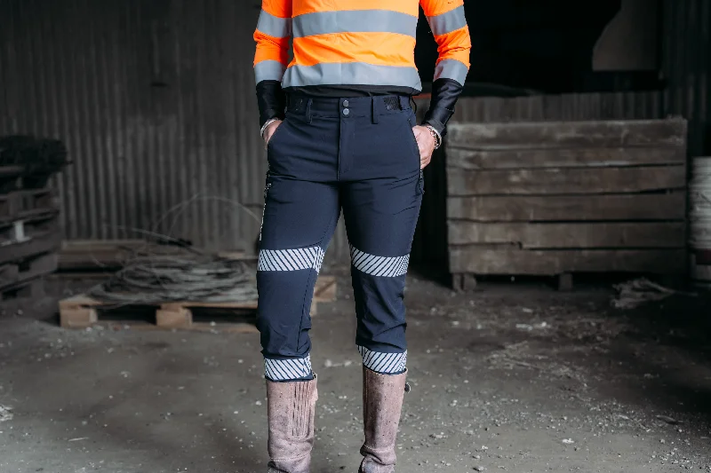 Women's Trooper Work Pants Trendy High-Waist Trousers