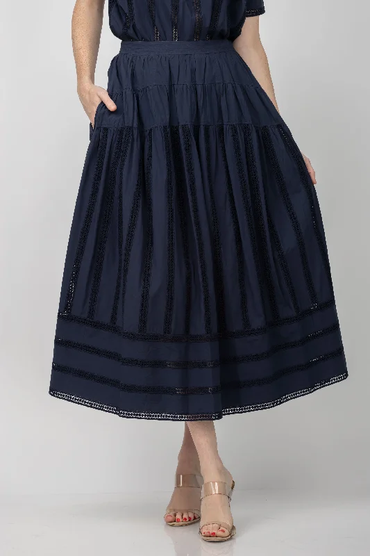 Ulla Johnson Alara Skirt in Midnight denim skirt stylish