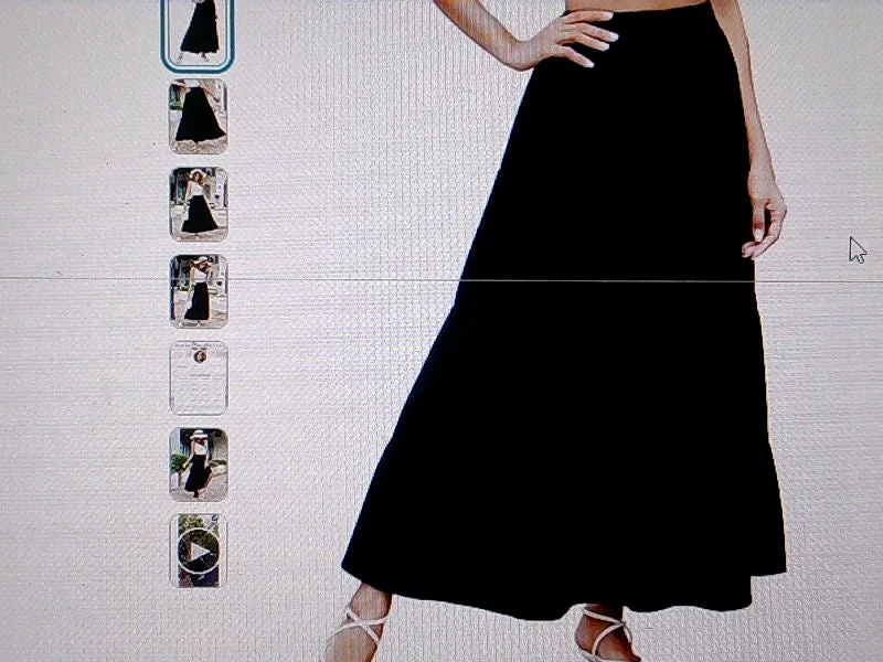BZB Women's Black Boho Flared Maxi Skirt leather skirt bold