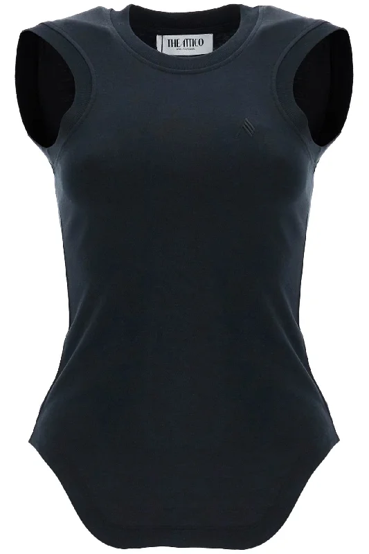 Reese Fitted Tank Top  - Black soft pink tank