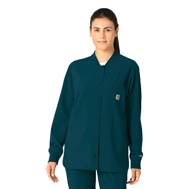 Carhartt Force Cross-Flex Women's Shirt Jacket - Caribbean Rayon Jacket Velvet Jacket Corduroy Jacket