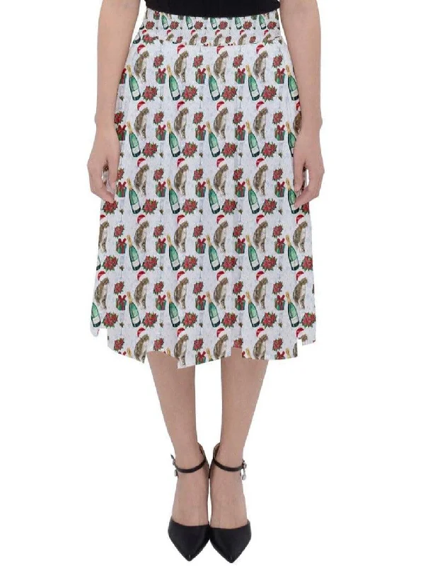 Christmas Cats Midi Skirt denim skirt fashionable