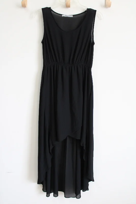 Sans Souci Black Chiffon High-Low Dress | S Pencil Office Professional