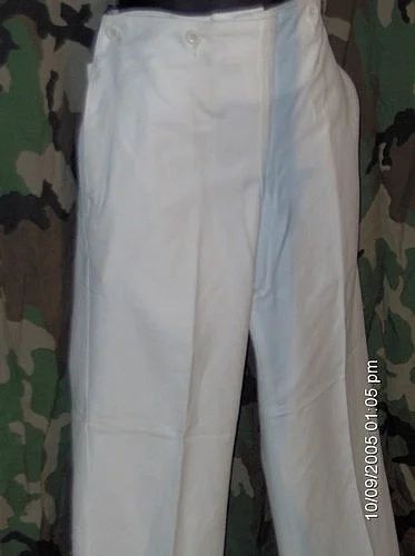West German Navy Issue White Sailor Pants Formal Slim Pants