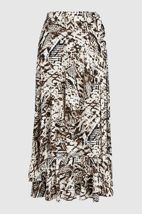 Animal Print Wrap Skirt midi skirt versatile