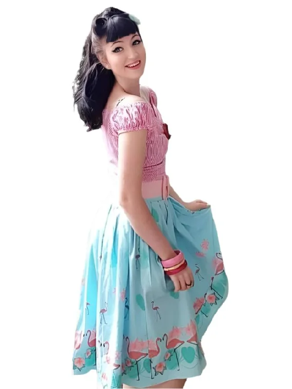 GOING MY WAY FLAMINGO Skirt silk skirt smooth