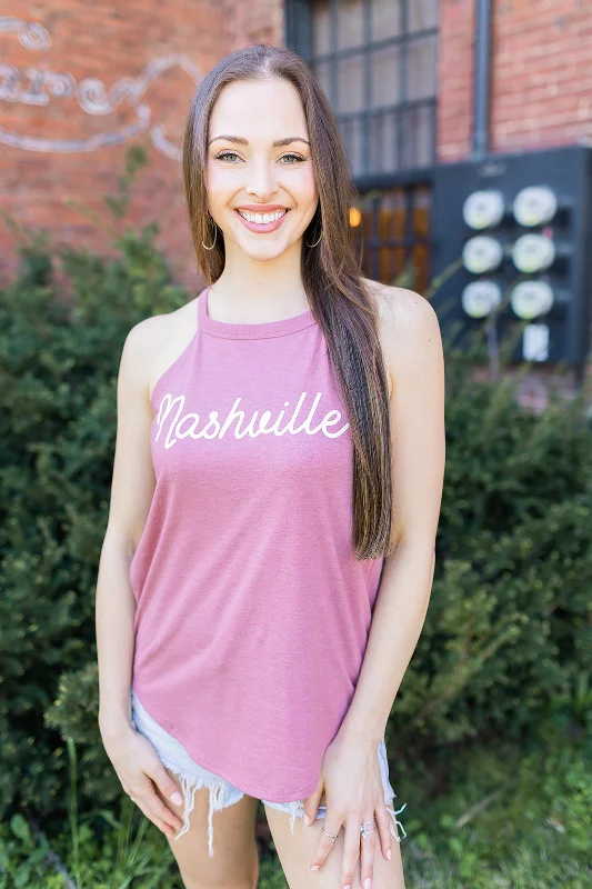 Ladies Nashville blush Rocker Tank - lemon yellow tank