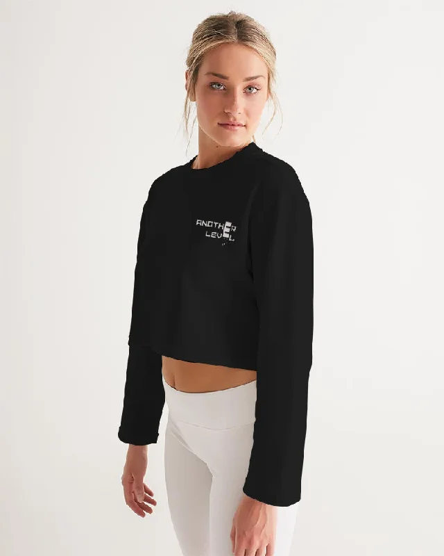 BLACK ZONE Women's Cropped Sweatshirt Hoodie with Zipper Versatile Modern