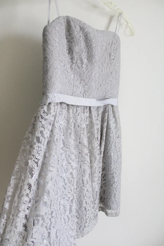 Princess Vera Wang Gray Shimmer Lace Mini Strapless Dress | 9 Tunics Fashionable trendy