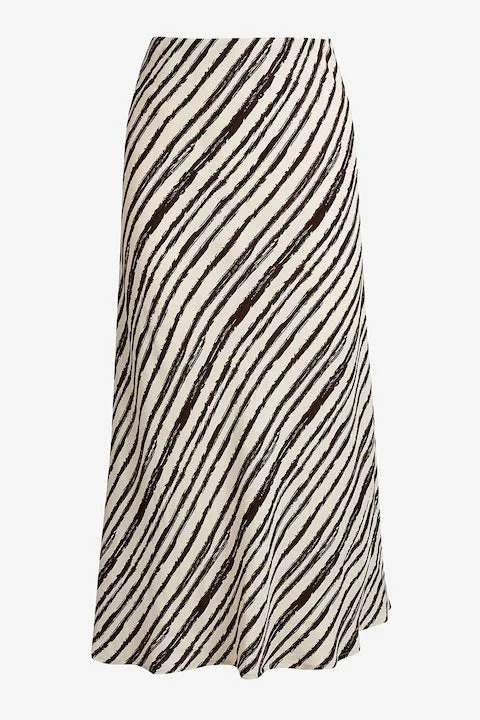 Brown Print Bias Skirt pleated skirt texture