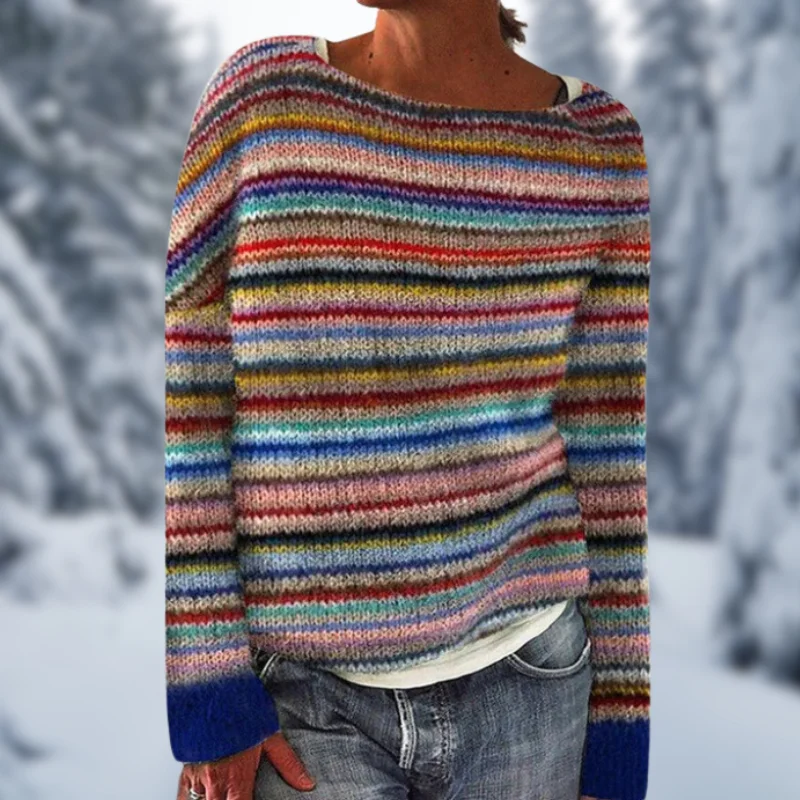Oprah® | Fashionable multicolored sweater Wool Fabric Cashmere Fabric Tweed Fabric