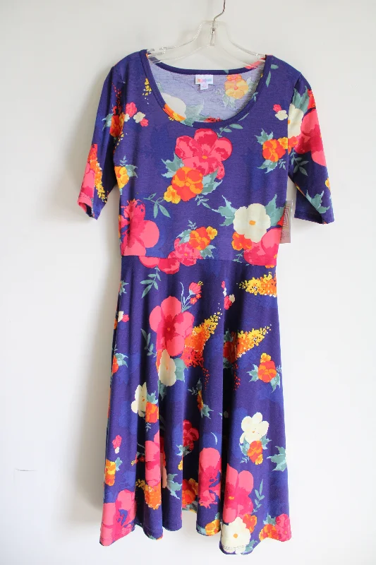 NEW LuLaRoe Blue Floral Nicole Dress | M Tunics Prom sequined