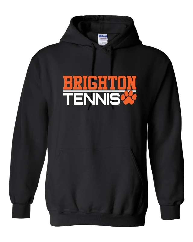 Brighton Tennis Hoodie Hoodie with Frayed Bohemian Relaxed