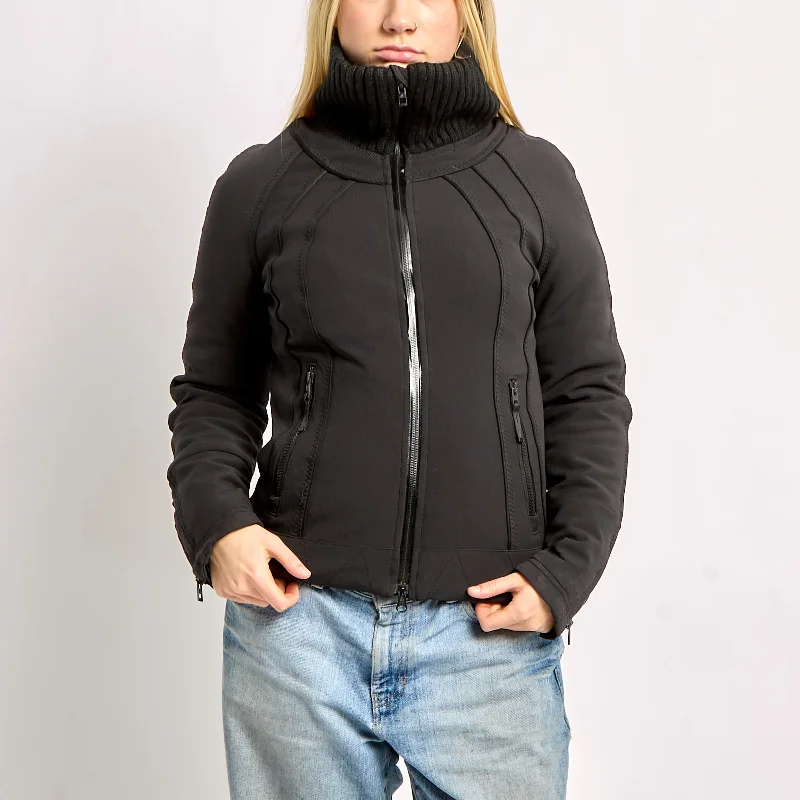Adidas X Stella Mccartney Padded Jacket With Knitted Turtle Neck - L Trench Coat Raincoat Waterproof Jacket
