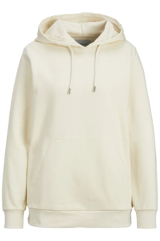 Basic Hoodie Sweat - Lys Beige Hoodie with Emblem Brand Identity