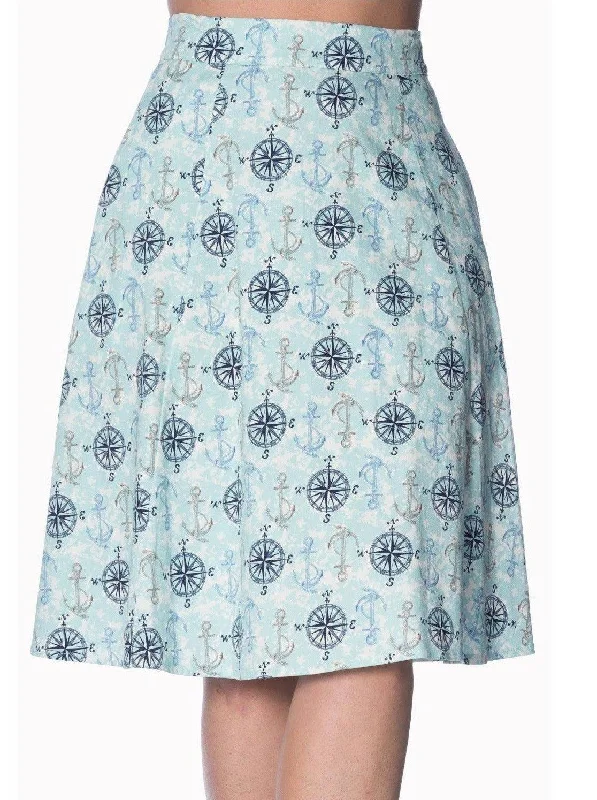 Banned Retro Compass Skirt leather skirt bold