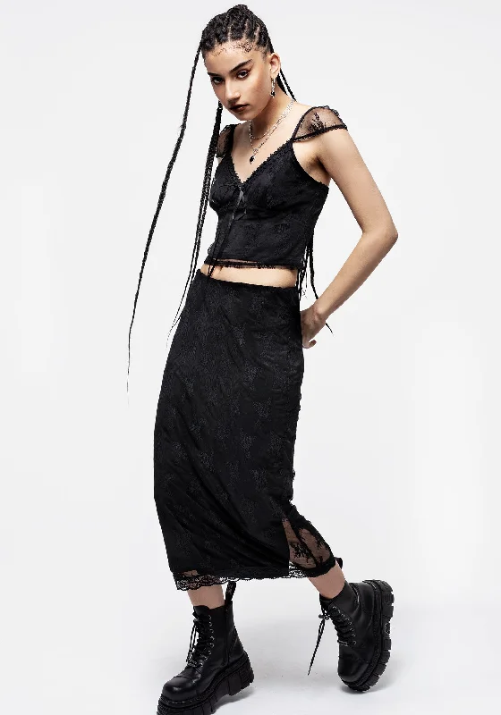 Hailey Stretch Lace Midi Skirt maxi skirt elegant