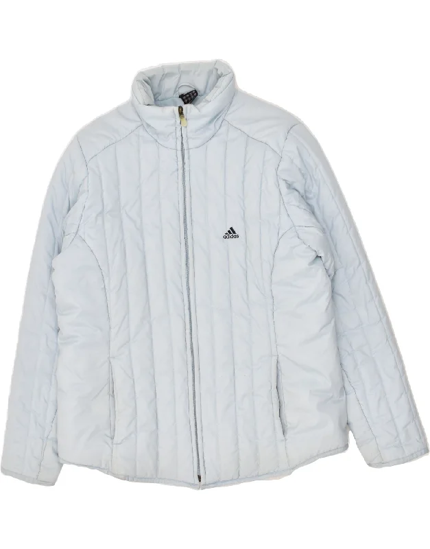 ADIDAS Womens Padded Jacket UK 18 XL  Blue Polyester Bomber Jacket Anorak Windbreaker