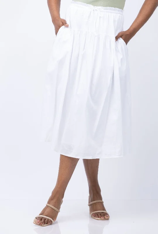 Dylan James Skirt with Lining in White tiered skirt playful