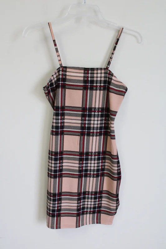 Shein Plaid Fitted Cami Dress | S Tunics Luxurious high-end