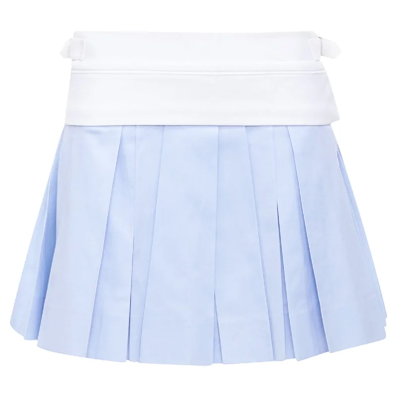 Alexander Wang Pleated White Waistband Buckle Mini Skirt velvet skirt luxury