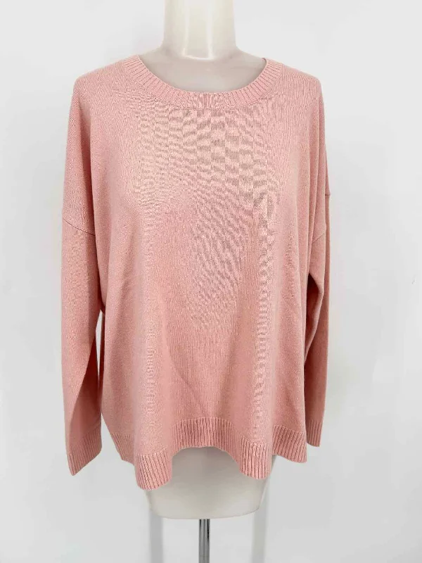 Eileen Fisher Women's Blush Cashmere Blend Size S Crew Neck Sweater Solid Print Embellished