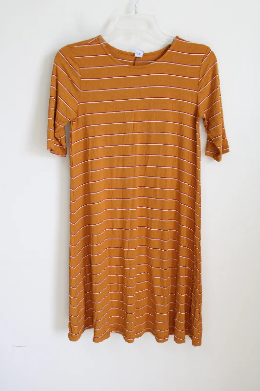 Old Navy Orange Striped Swing Dress | XS Tunics Lace romantic
